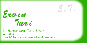 ervin turi business card
